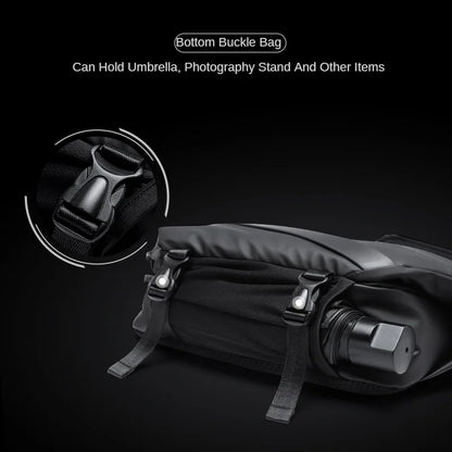 Premium Crossbody Bag with Magnetic Buckle, Fashion Waterproof Sling Bag, Black Shoulder Bag for Men Travel Sport